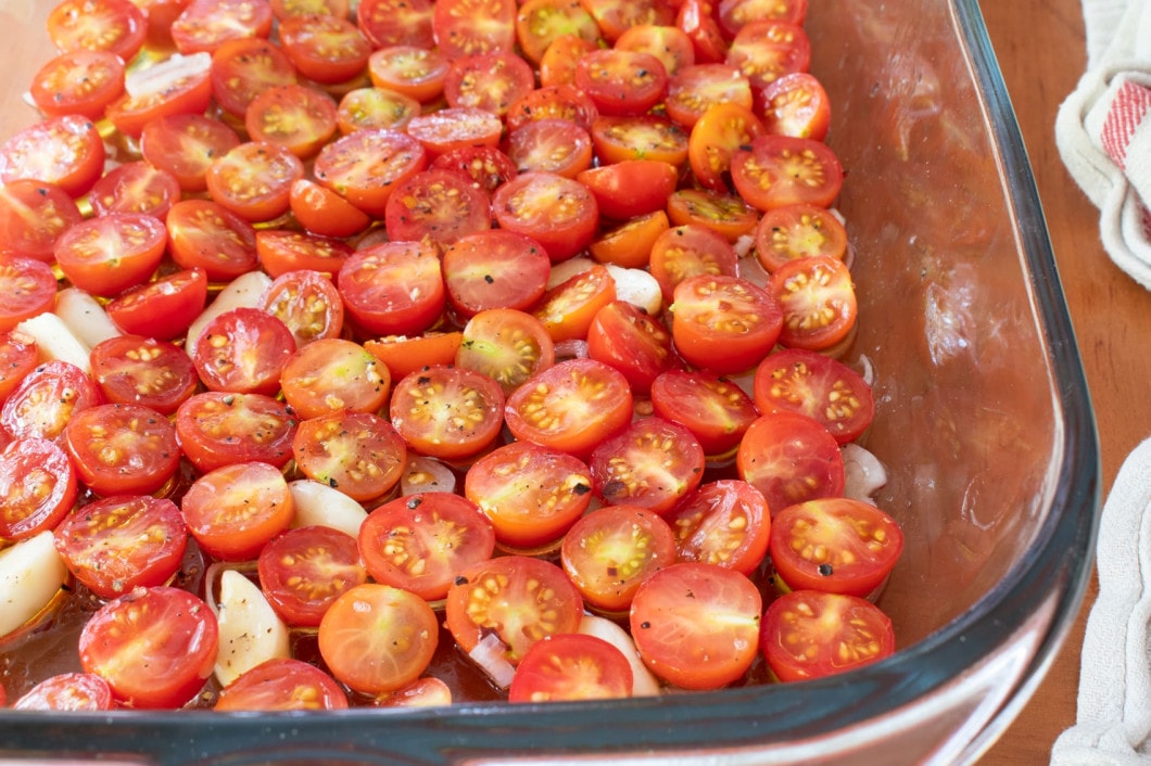 Roasted Tomatoes with White Beans