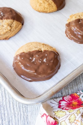 Nutella Dipped Peanut Butter Cookies