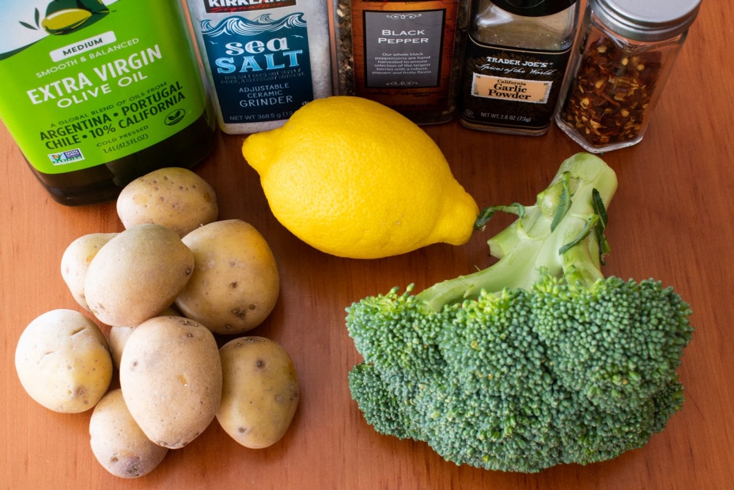 Roasted Potatoes and Broccoli with Lemon