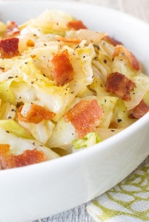 Fried Cabbage with Bacon | For the Love of Cooking