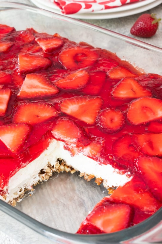 Strawberry Pretzel Salad | For the Love of Cooking