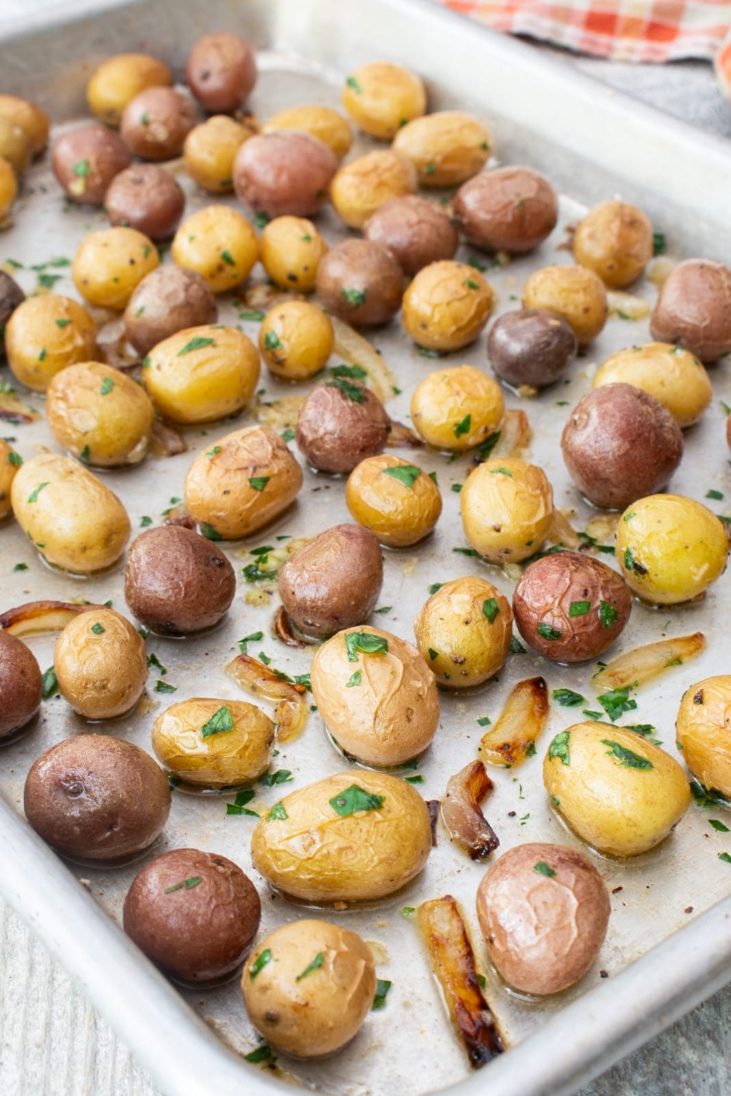 Garlic Butter Roasted Mini Potatoes