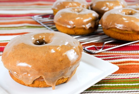 Baked Pumpkin Donuts with Maple-Cinnamon Glaze