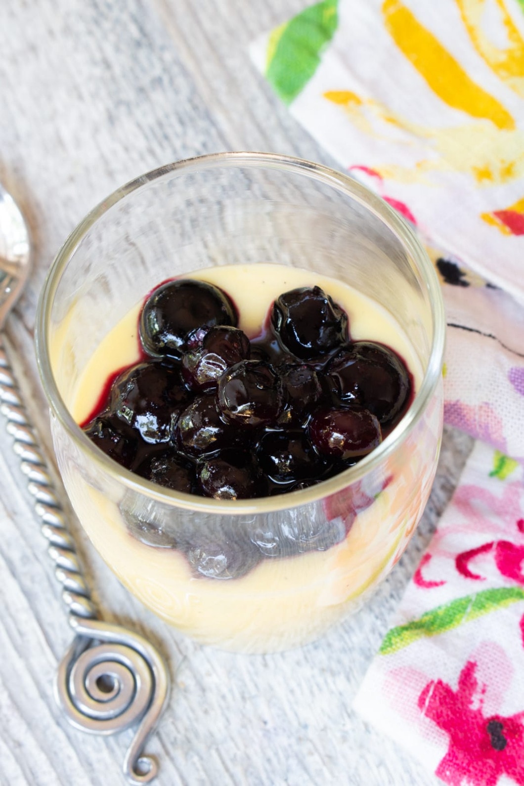 Vanilla Custards with Roasted Blueberries
