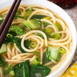 Garlic Ginger Noodle Soup with Winter Greens